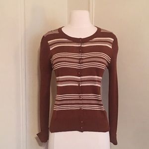 Marc Jacobs Silk & Cashmere Striped Cardigan small